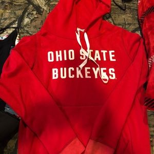 PiNK Red Ohio State Hoodie Size LARGE